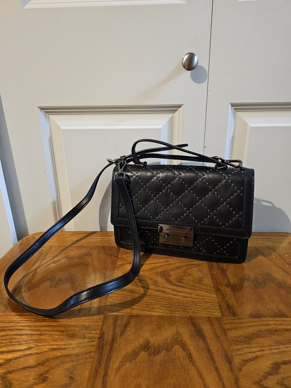 Michael Kors Black Quilted Leather Crossbody Bag